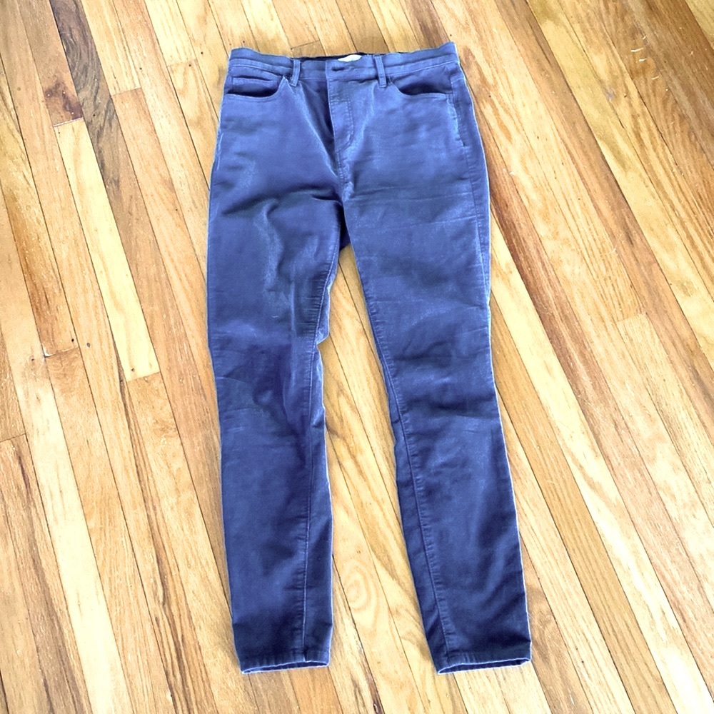 Loft Hi Rise Skinny gray corduroy pants